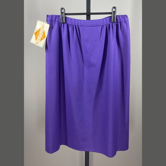 NEW Pendleton Skirt Womens 14 purple virgin wool midi vintage dead stock - Picture 9 of 11